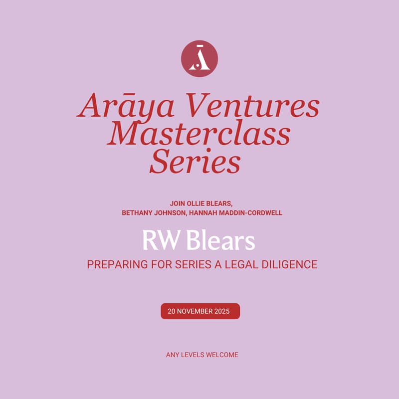 Cover Image for Arāya Ventures Masterclass Series - Preparing for Series A Legal Diligence