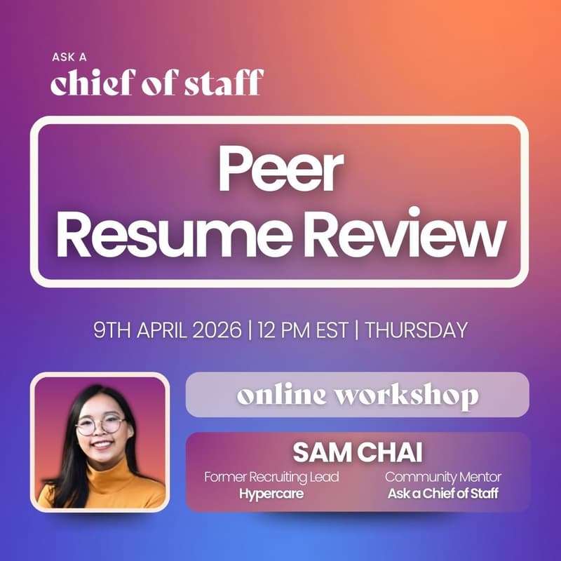 Cover Image for Ask a Chief of Staff: Peer Resume Review