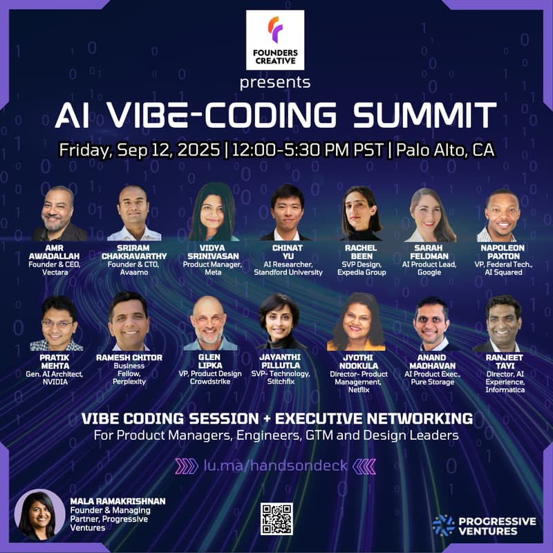 Cover Image for AI Vibe Coding Summit: Engineers, PMs, Designers
