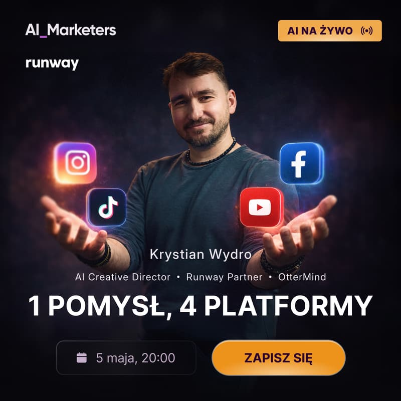 Cover Image for Jak zrobić rolki z AI na Instagram, Facebook, TikTok i YouTube – DEMO z Krystianem Wydro