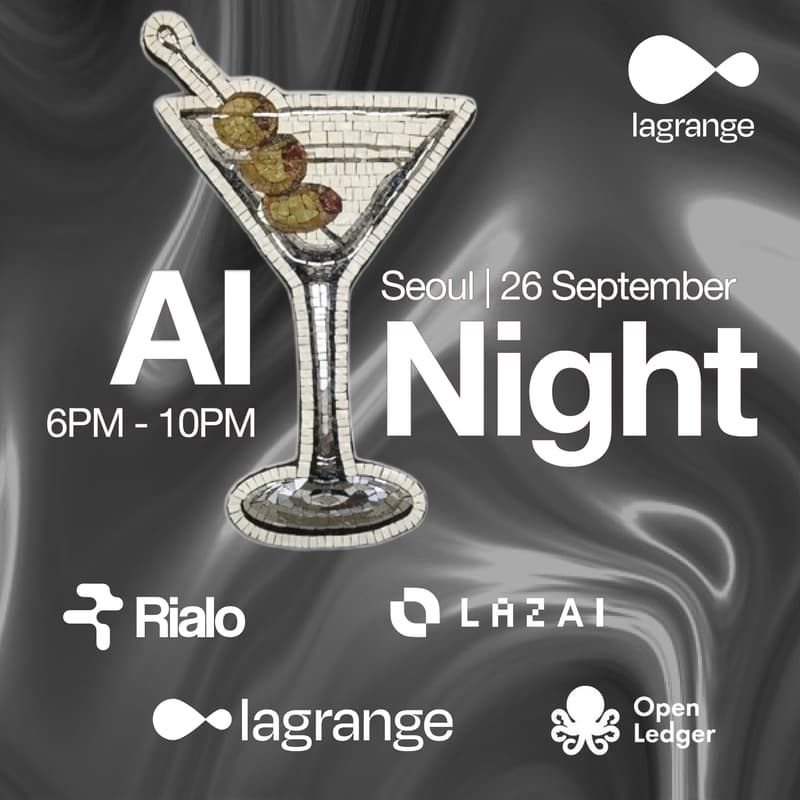 Cover Image for AI Night by Lagrange, Rialo, LazAI, OpenLedger