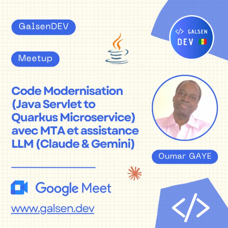 Cover Image for GalsenDEV Meetup #11 | Code Modernisation w/ MTA (Claude & Gemini) | Omar GAYE