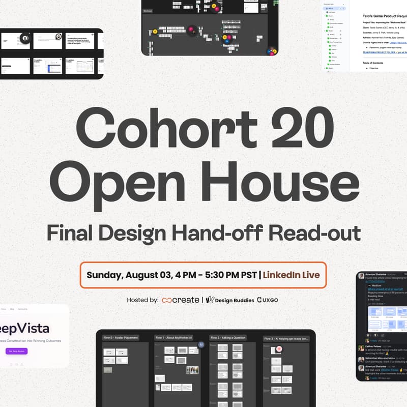 Cover Image for Cohort 20  Final Design Handoff Readouts | Open House