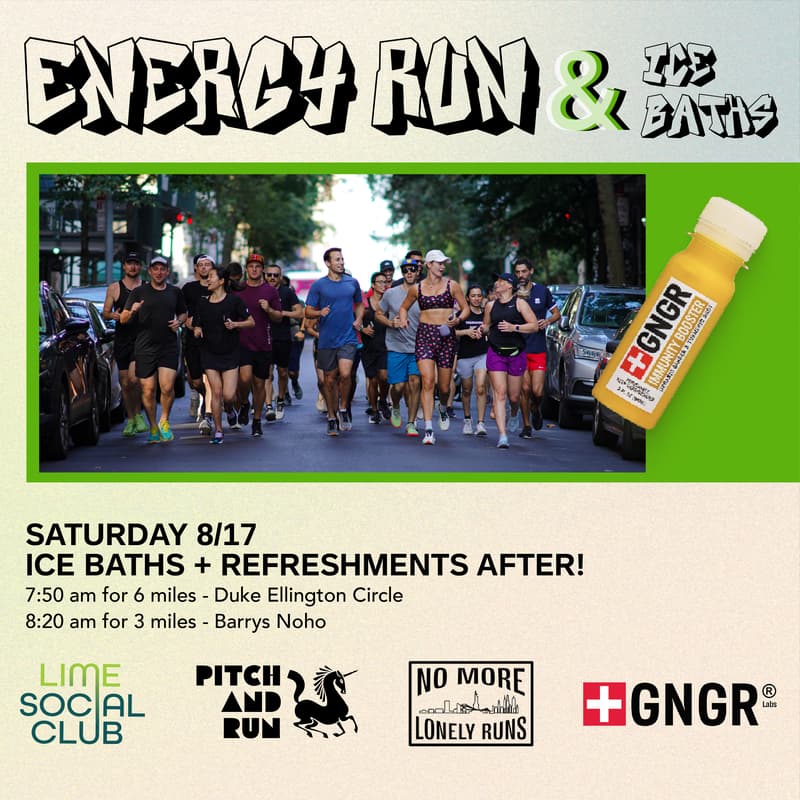 Cover Image for ENERGY RUN + ICE BATHS: Lime Social Club x Pitch & Run x GNGR Labs