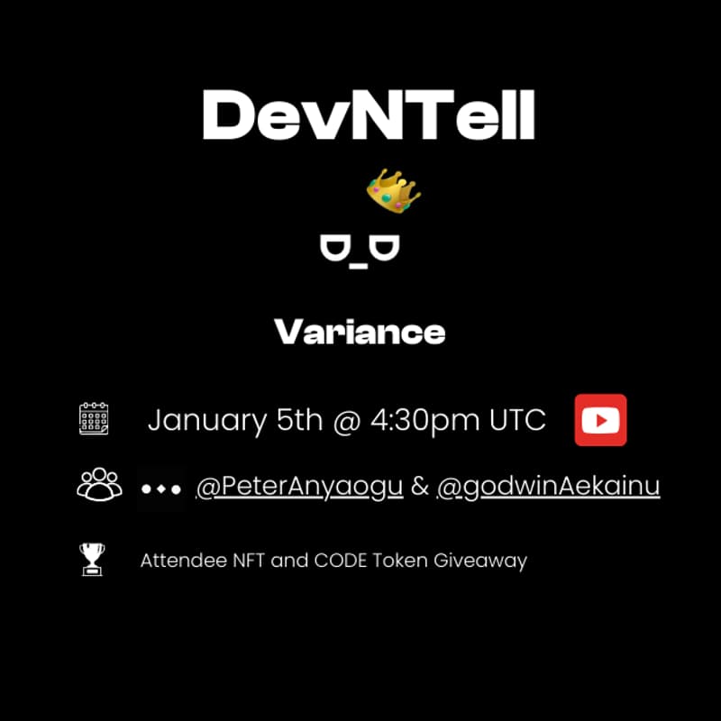Cover Image for DevNTell - Building mobile first Dapps with Variance