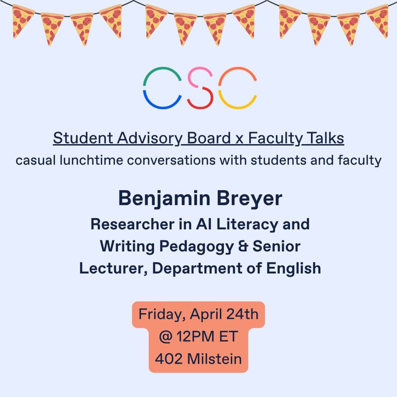 Cover Image for Student Advisory Board x Faculty Talks with Benjamin Breyer