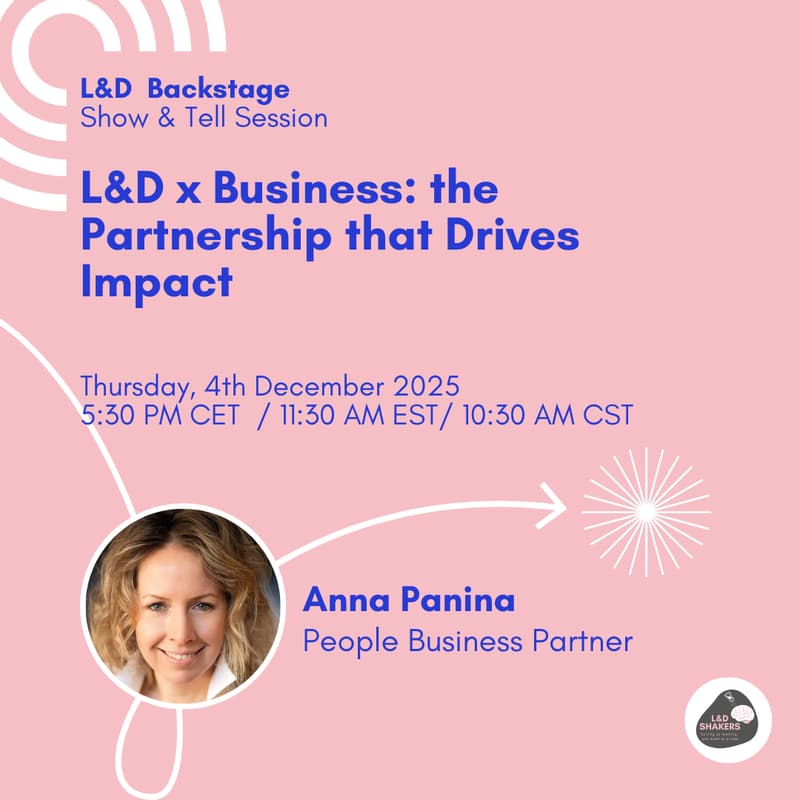 Cover Image for L&D Backstage: L&D x Business - the Partnership that Drives Impact
