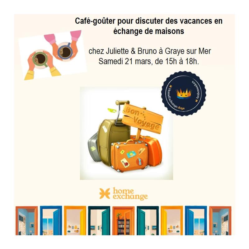 Cover Image for Venez discuter des vacances en échange de maison autour d’un café goûter !