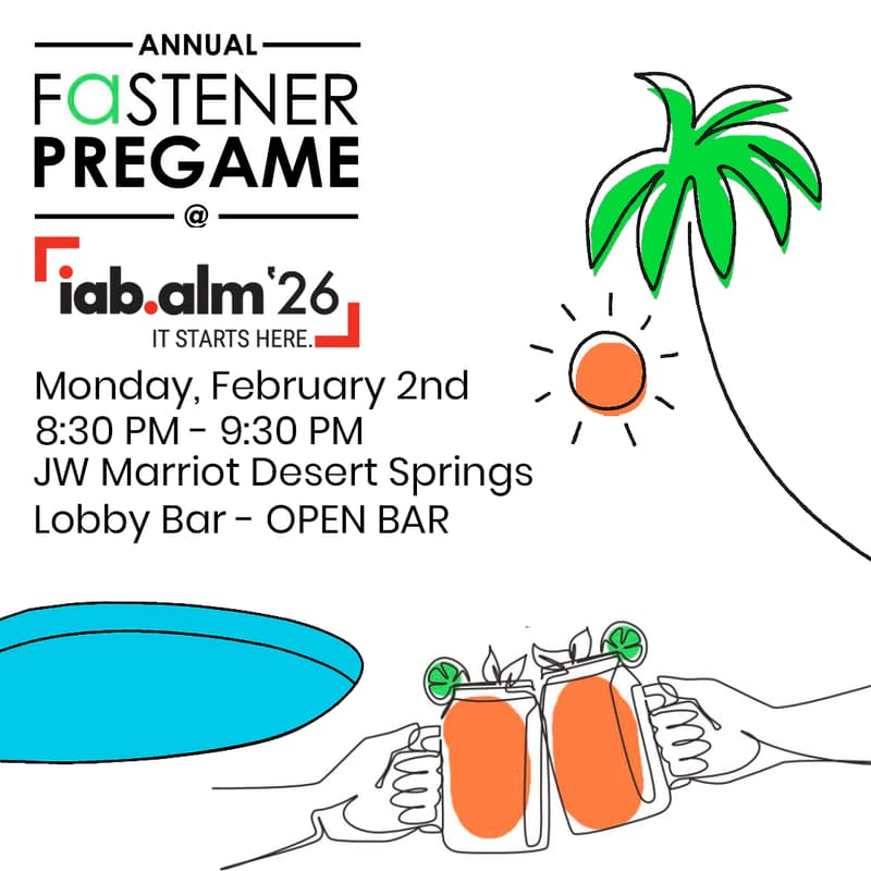 Cover Image for Annual Fastener Pregame @ IAB ALM