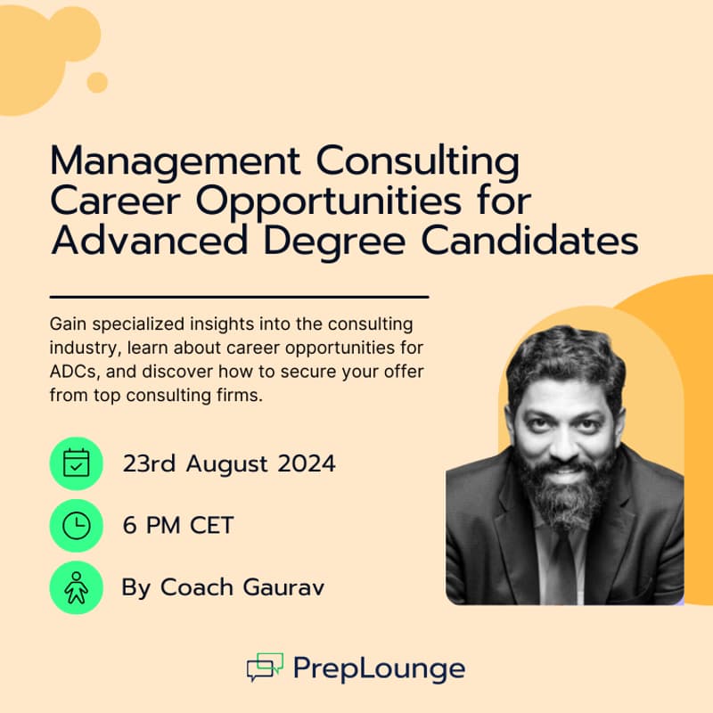 Cover Image for Online Event: Management Consulting Career Opportunities for Advanced Degree Candidates