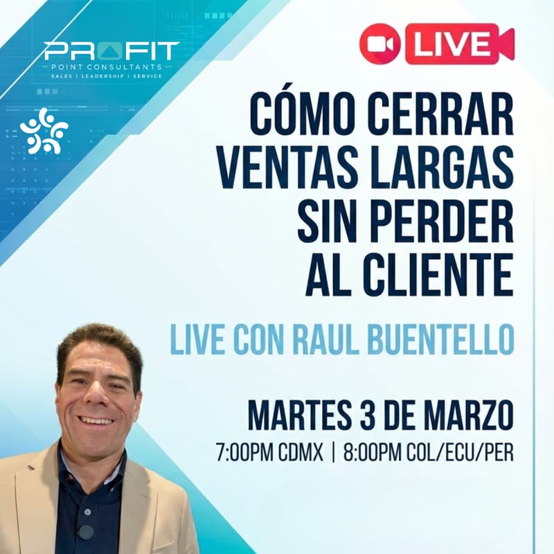 Cover Image for LIVE - Cómo cerrar ventas largas sin perder al cliente