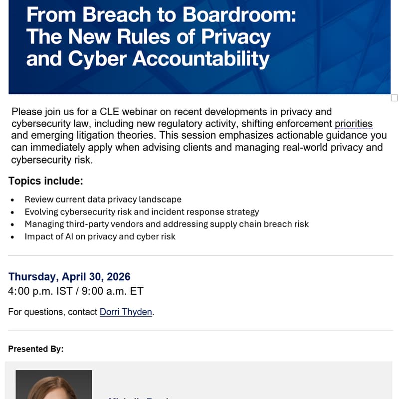 Cover Image for From Breach to Boardroom: The New Rules of Privacy and Cyber Accountability