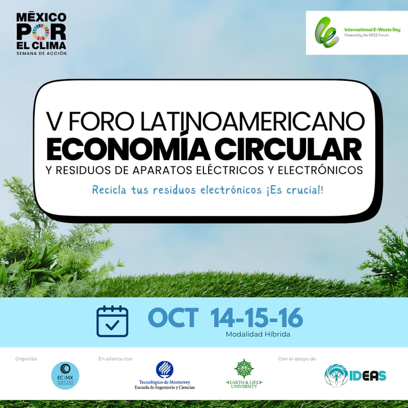 Cover Image for V Foro Latinoamericano de Economía Circular y Residuos de Aparatos Eléctricos y Electrónicos | Presencial