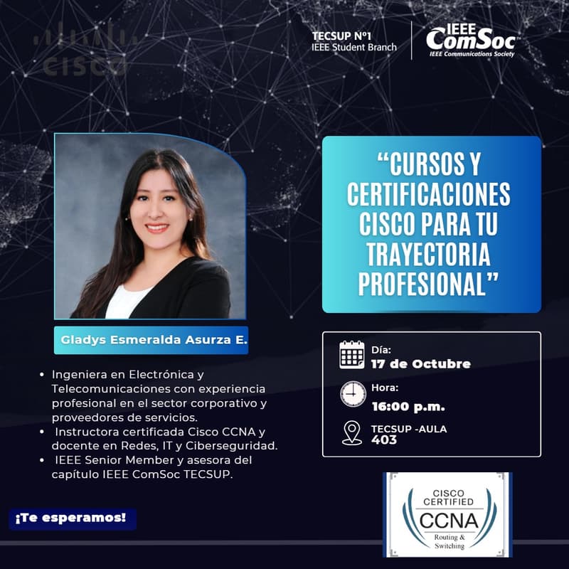 Cover Image for 🌐 CHARLA: “Cursos y certificaciones Cisco para tu trayectoria profesional”