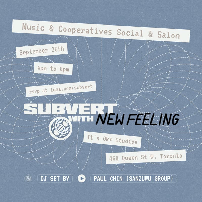 Cover Image for Subvert x New Feeling: Music and Co-ops Social & Salon