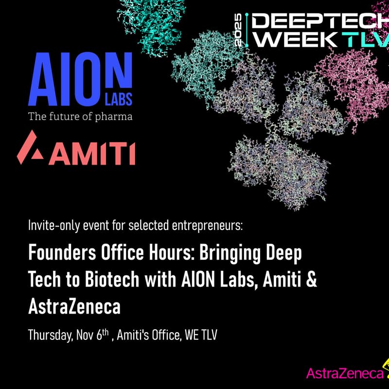 Cover Image for Founders Office Hours: Bringing Deep Tech to Biotech with AION Labs, Amiti & AstraZeneca