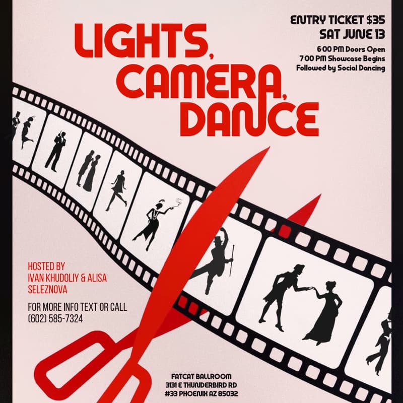 Cover Image for “Lights. Camera. DANCE” | Showcase & Social Dance Party