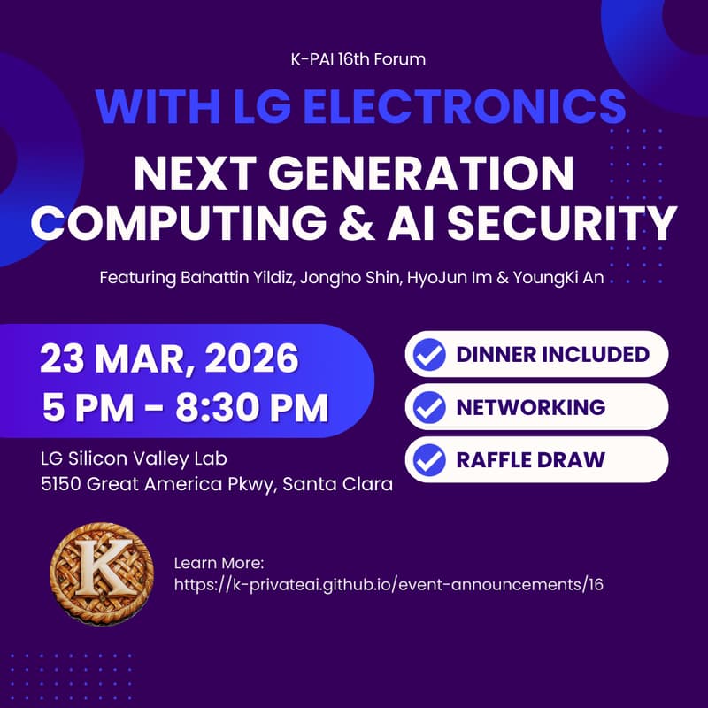 Cover Image for [K-PAI X LGE] 16th Forum: Next Generation Computing & AI Security