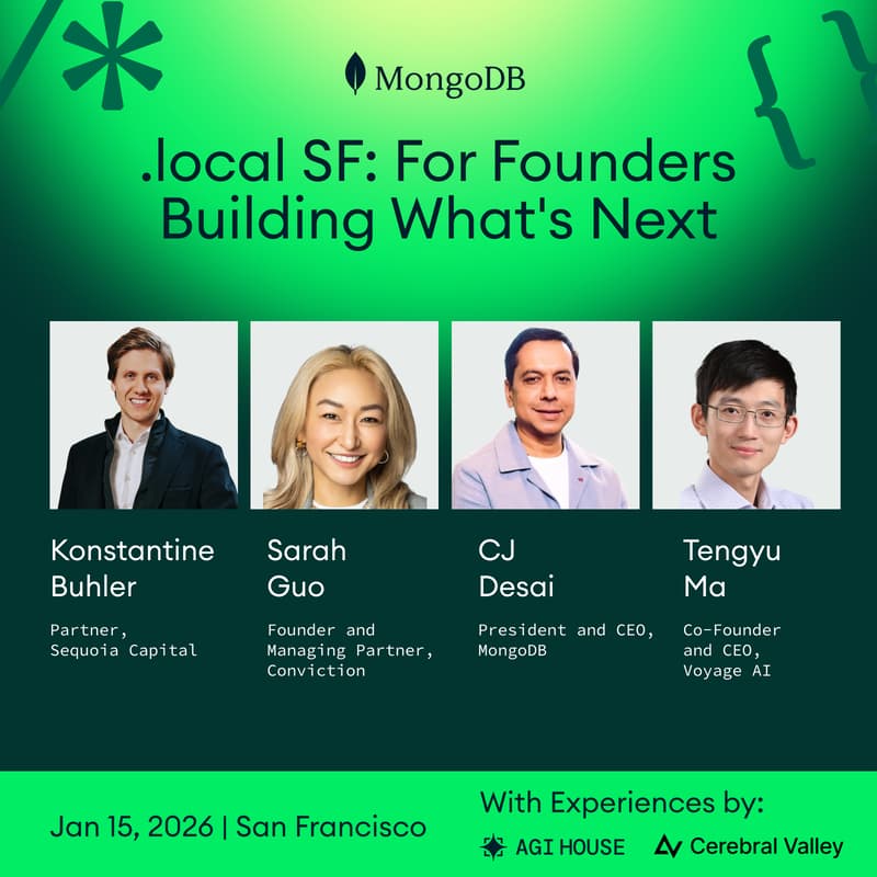 Cover Image for MongoDB.local SF: For Founders Building What’s Next
