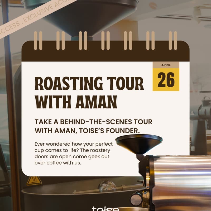 Cover Image for Exclusive Coffee Roastery Tour at Toise Cafe in Worli!