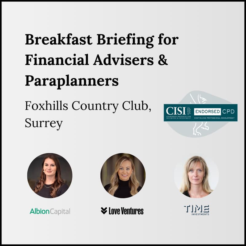 Cover Image for VCT, Business Relief & EIS Breakfast Briefing - Foxhills Country Club