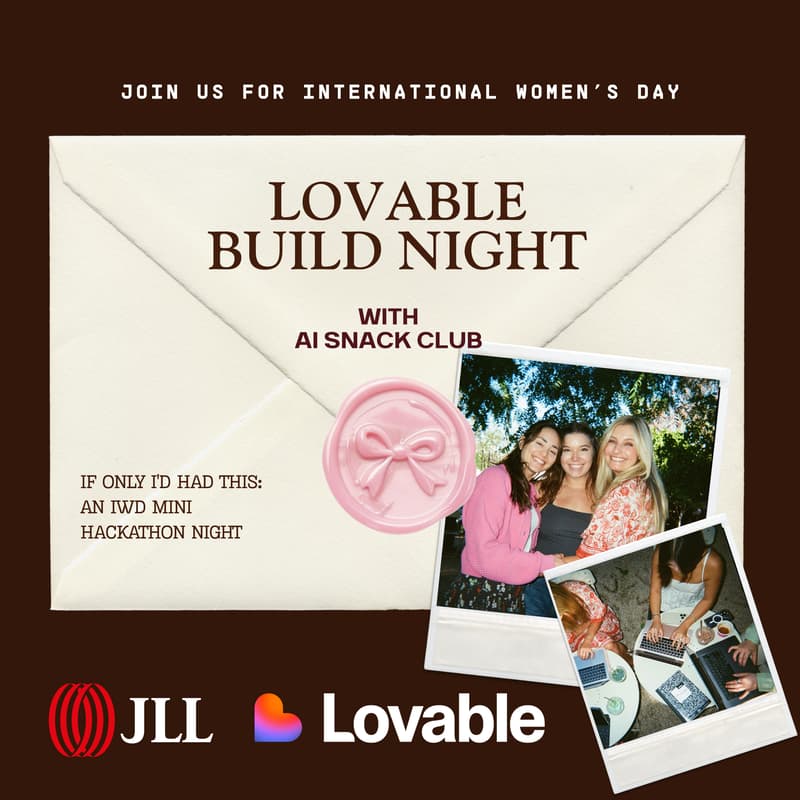 Cover Image for IWD Build Night with Lovable and AI Snack Club