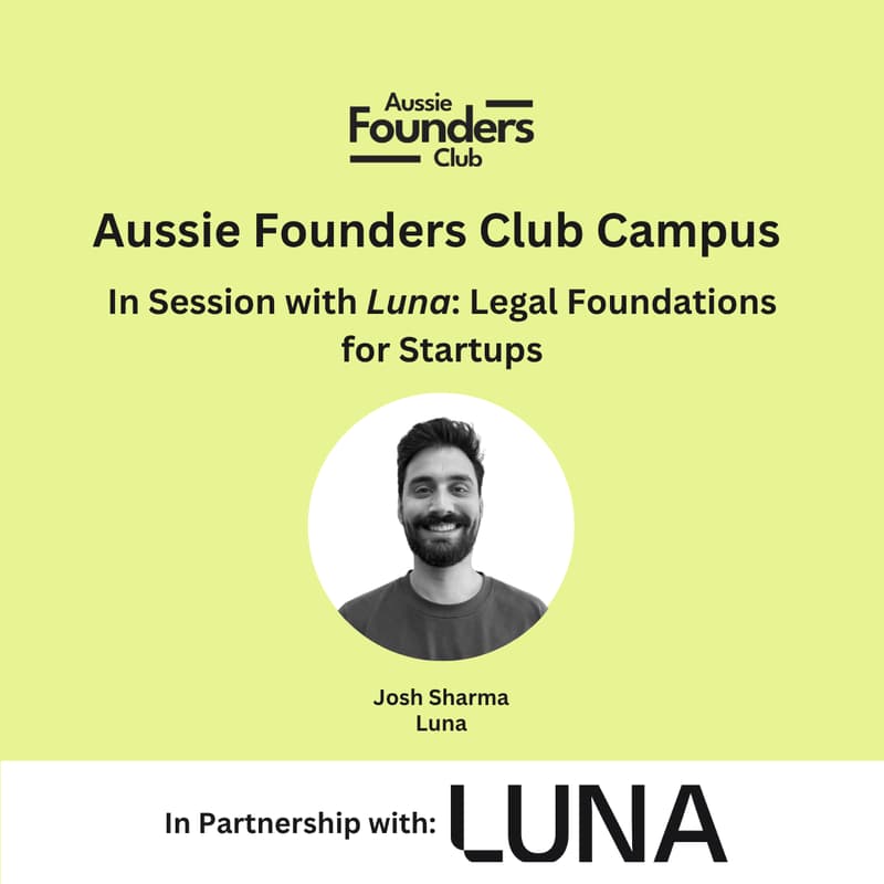 Cover Image for AFC Presents In Session with Luna: Legal Foundations for Startups
