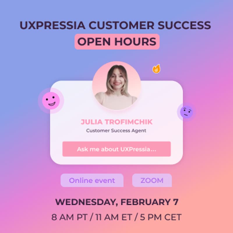 Cover Image for UXPressia Customer Success Open Hours