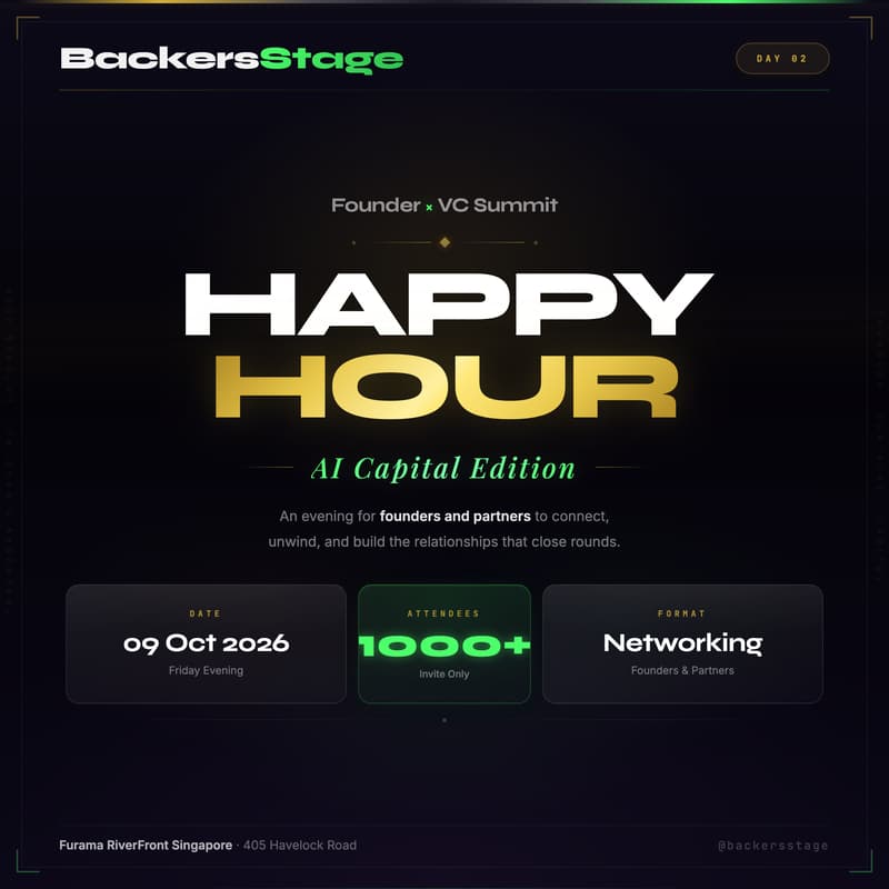 Cover Image for Founder x VC Summit: AI Capital Edition | Happy Hour | Token2049 Week 🇸🇬