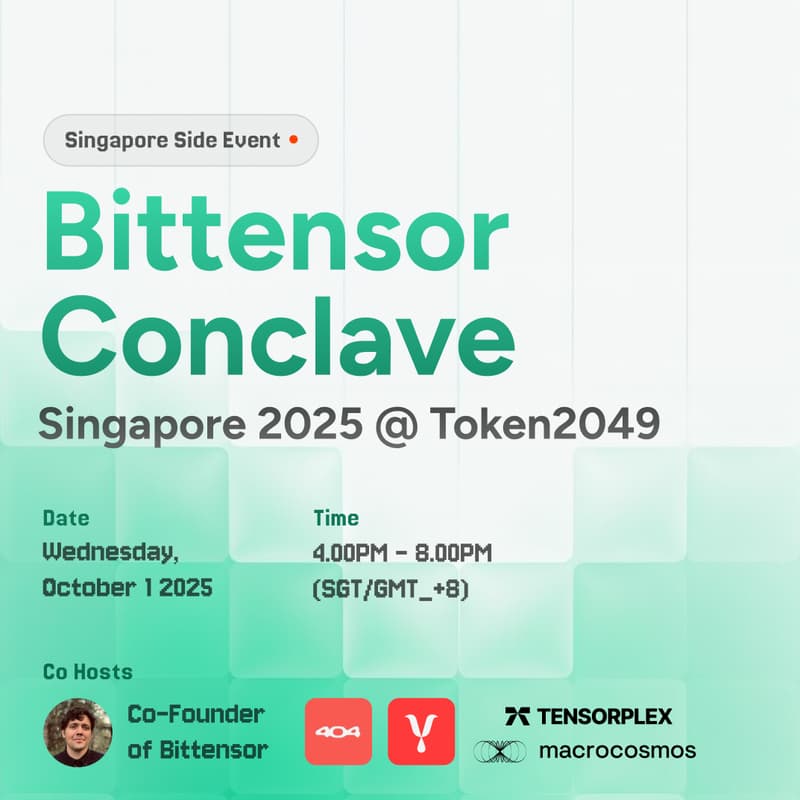 Cover Image for Bittensor Conclave: Singapore 2025 @ Token2049