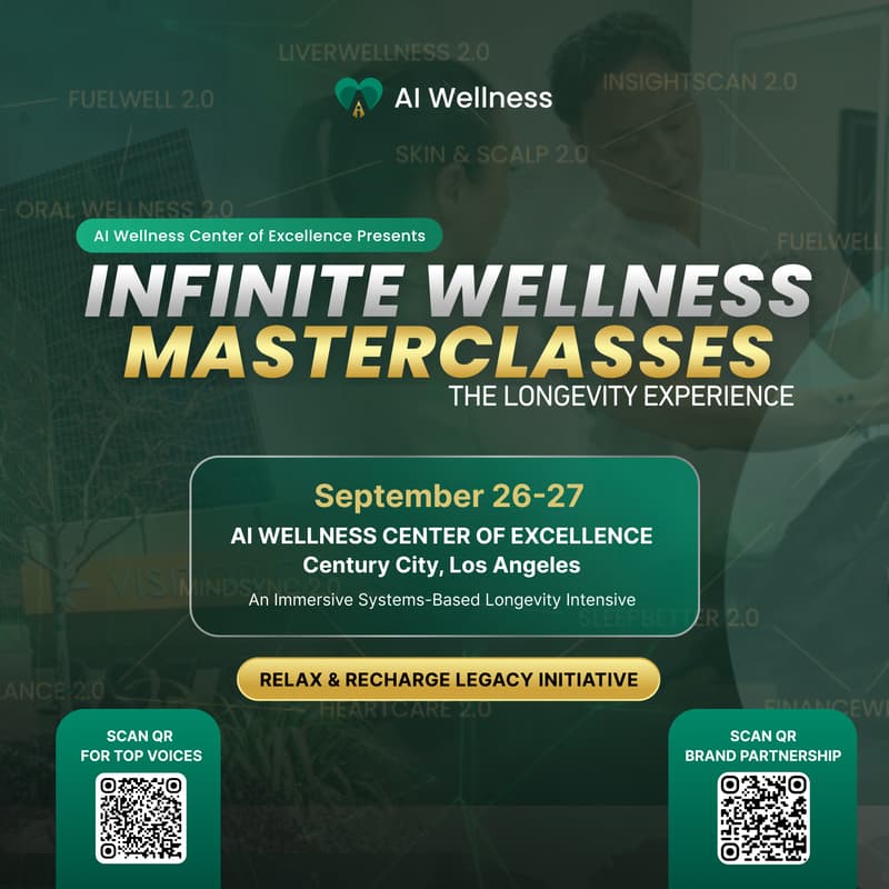 Cover Image for INFINITE WELLNESS MASTERCLASSES II : The Longevity Experience & The Official Ceremony Of The "Top 100 Voices Of 2026"