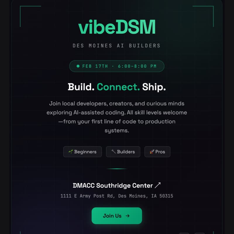 Cover Image for vibeDSM February Meetup