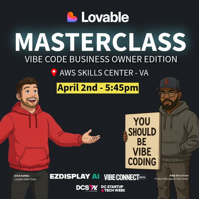 Cover Image for Lovable Masterclass: Vibe Code Business Owner Edition - Partnered with Lovable & AWS Skills Center