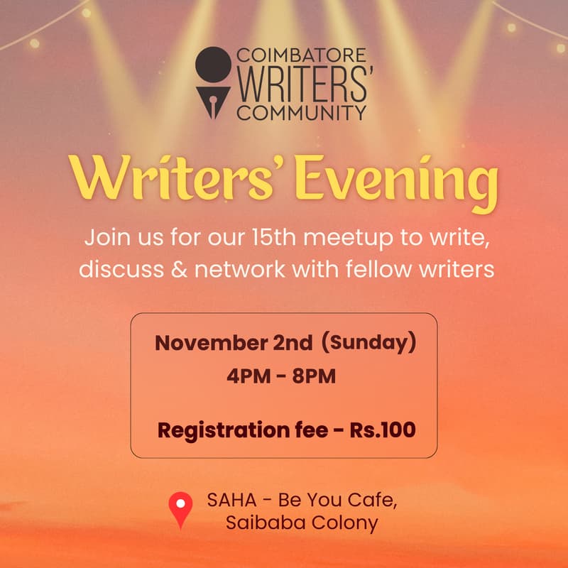 Cover Image for Writers' Evening - Coimbatore Writers' Community