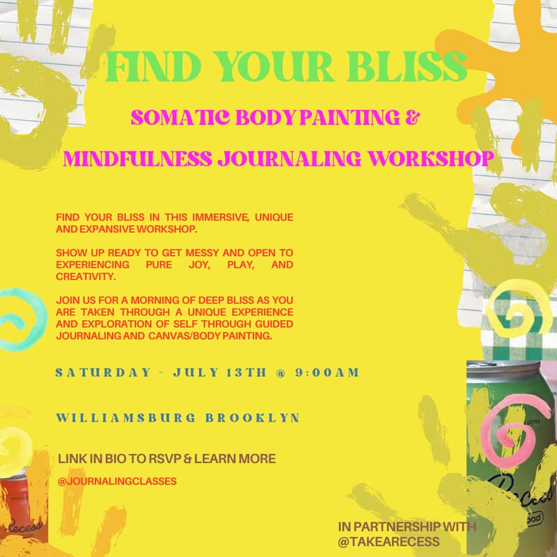 Cover Image for FIND YOUR BLISS: SOMATIC BODY PAINTING AND MINDFULNESS JOURNALING WORKSHOP
