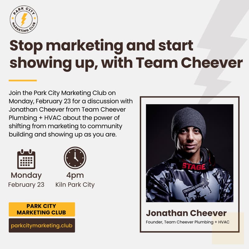 Cover Image for Community > Marketing: Stop Marketing and Start Showing up, with Jonathan Cheever from Team Cheever Plumbing + HVAC