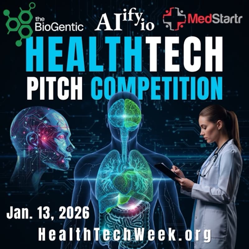 Cover Image for ⚕️ HealthTech Week ⚕️ Startup Pitch Competition (@JPM) in Partnership with theBioGentic & MedStartr
