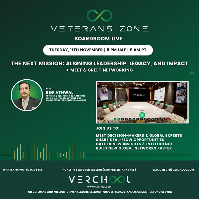 Cover Image for Veterans Zone - Boardroom Live #1 | The Next Mission: Aligning Leadership, Legacy, and Impact
