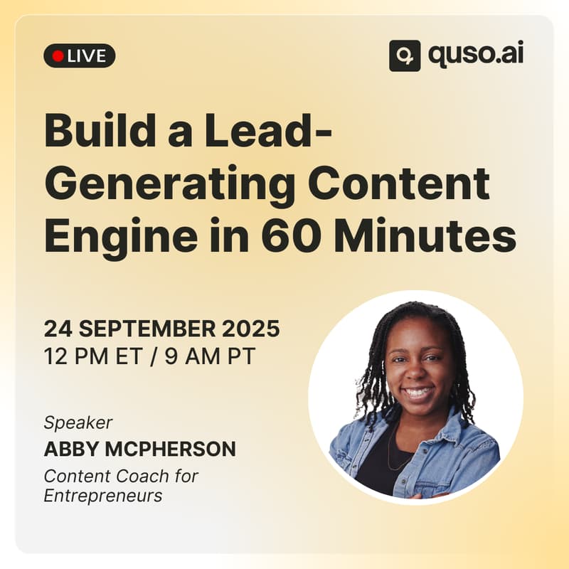 Cover Image for [LIVE DIY WORKSHOP] Build a Lead-Generating Content Engine in 60 Minutes