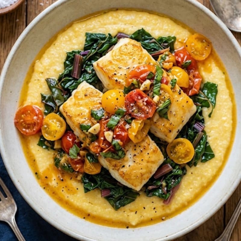 Cover Image for Pan Seared Cod with Polenta