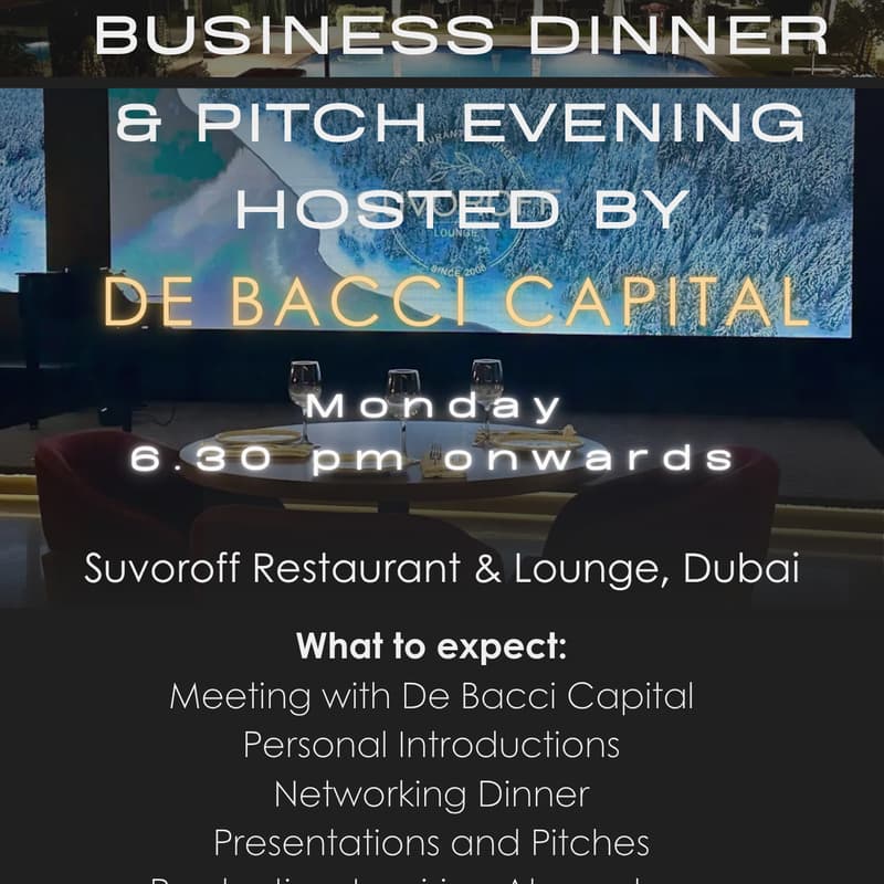 Cover Image for Business Dinner & Pitch Evening in Jumeirah 1