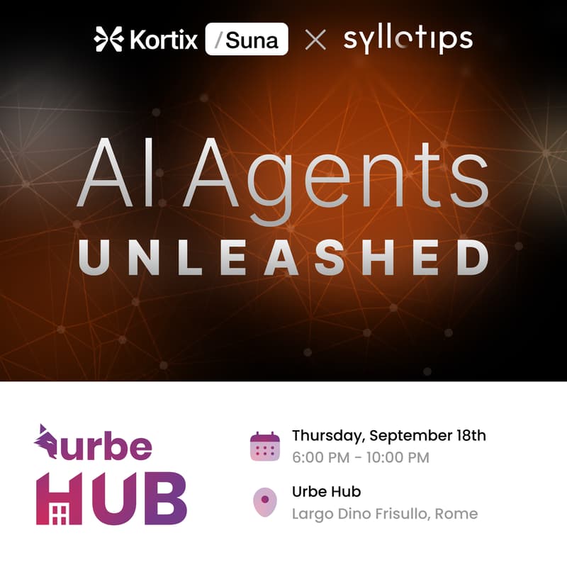Cover Image for AI Agents Unleashed — SylloTips × Kortix Suna at the Urbe Hub