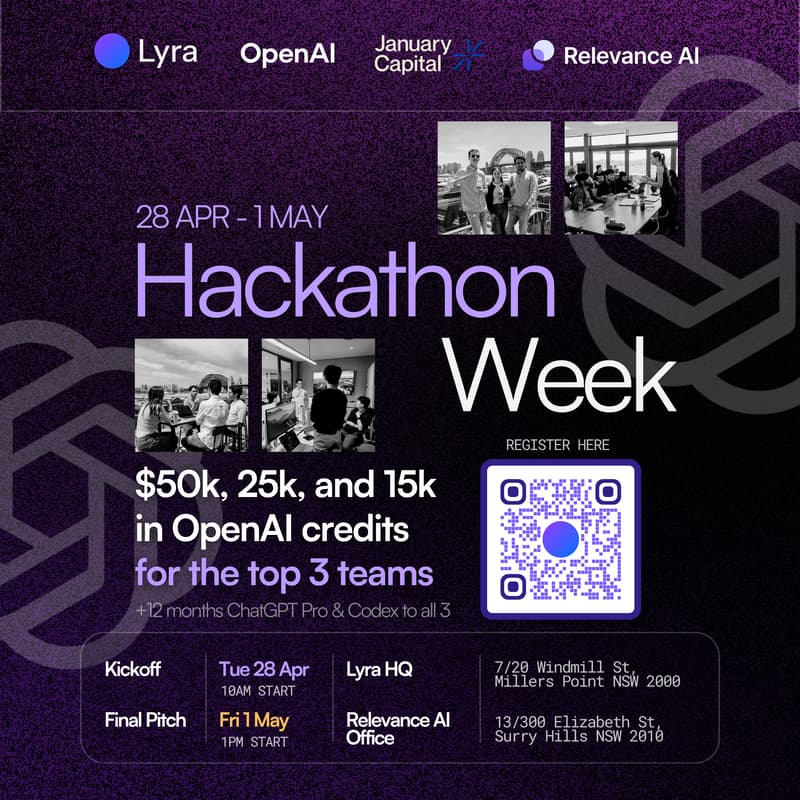 Cover Image for OpenAI x January Capital x Lyra x Relevance AI Hackathon