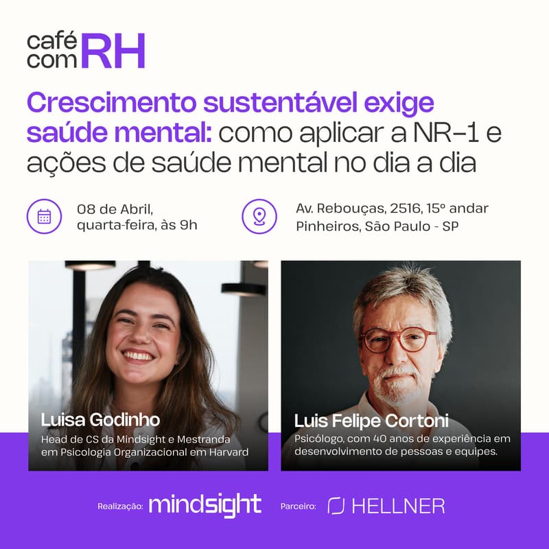 Cover Image for Café com RH | Crescimento sustentável exige saúde mental: como aplicar a NR-1 e ações de saúde mental no dia a dia