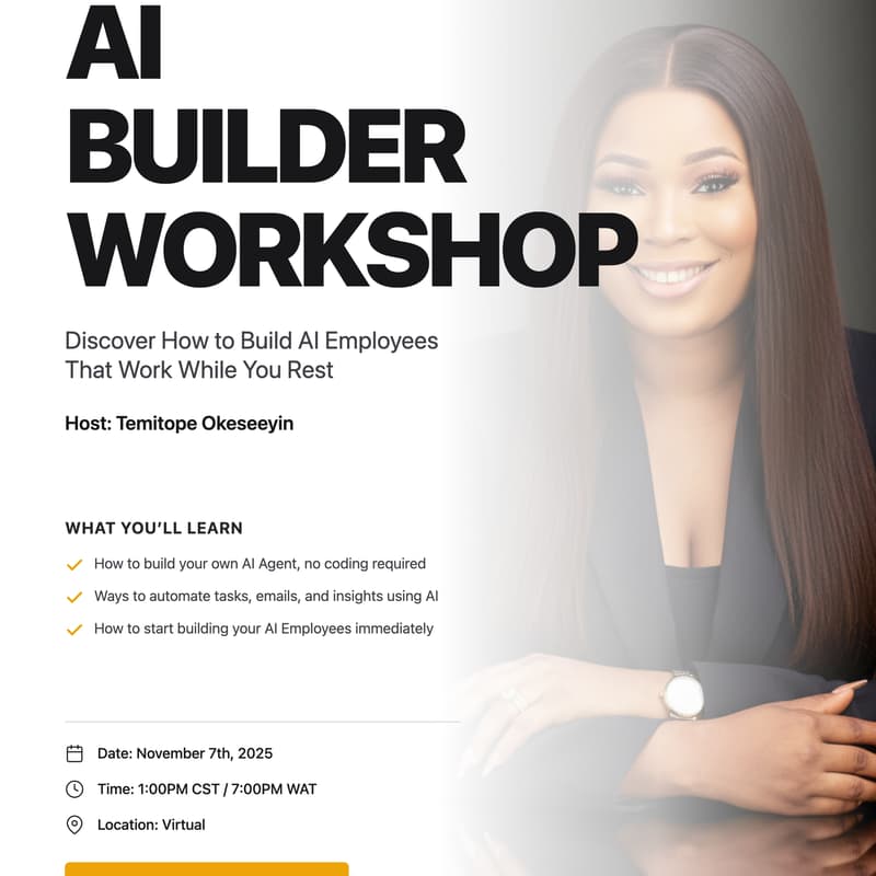 Cover Image for AI Builder Workshop (FREE): Discover How to Build AI Employees That Work While You Rest