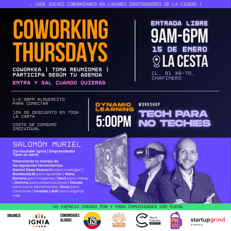 Cover Image for Coworking Thursdays - 15 de Enero