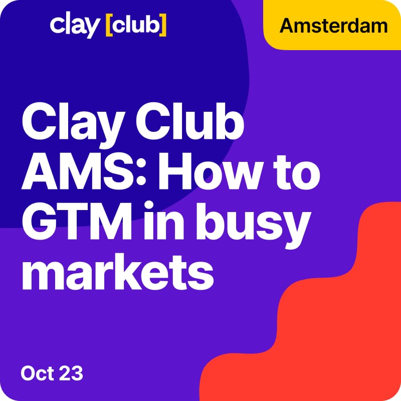 Cover Image for Clay in Amsterdam: How to GTM in busy markets with Frank (Salesforge🥓)