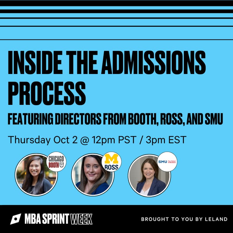 Cover Image for Inside the Admissions Process: Featuring Directors from Booth, Ross, and SMU