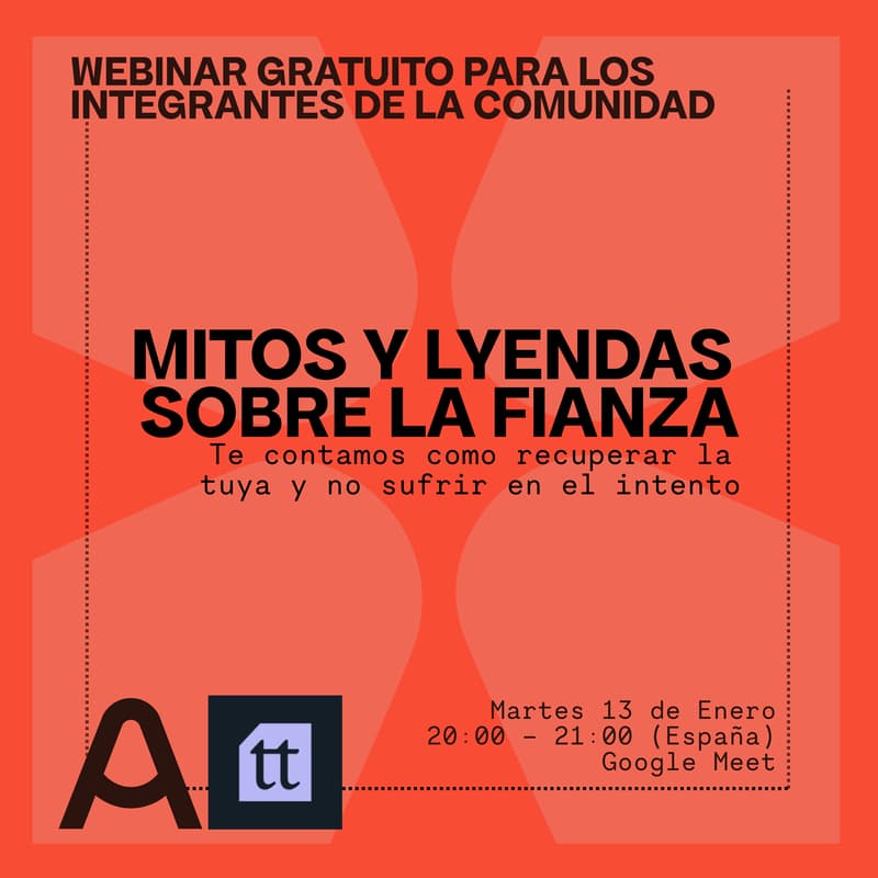 Cover Image for Webinar Gratuito: “ Mitos y Leyendas sobre la Fianza" Te contamos cómo recuperar la tuya y no sufrir en el intento - Altea x Covalentte -
