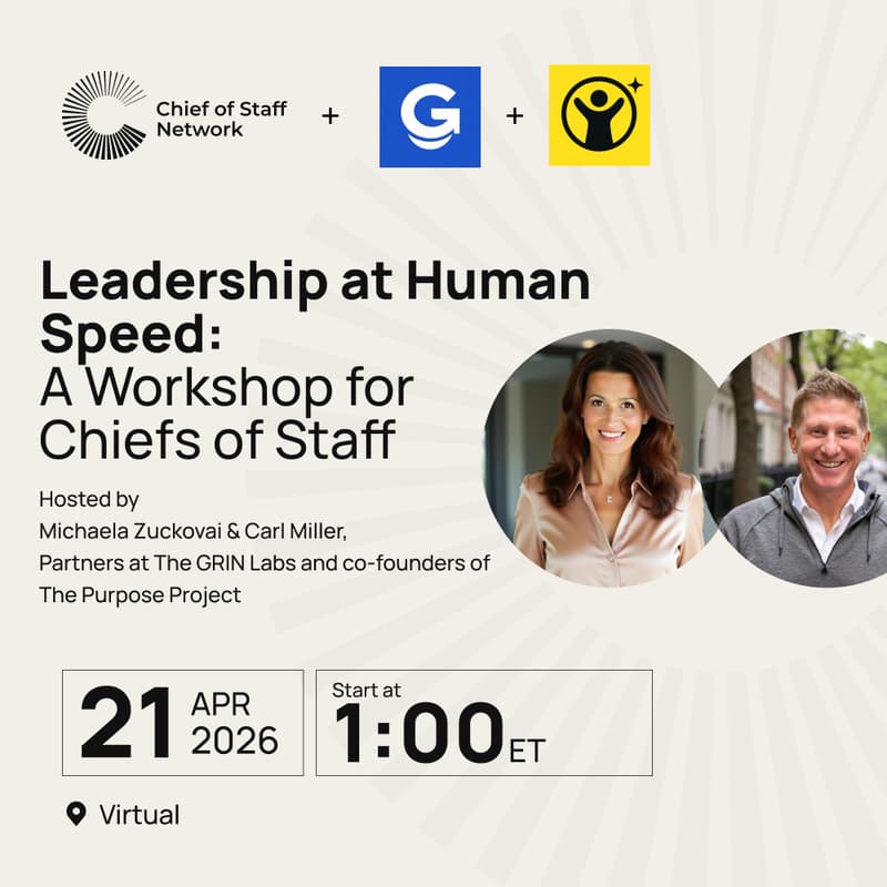 Cover Image for Leadership at Human Speed: A Workshop for Chiefs of Staff